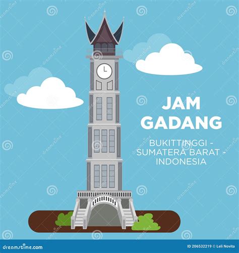 Jam Gadang Aka Big Clock Is Clock Tower Monument Indonesian Famous Landmark Isometric ...