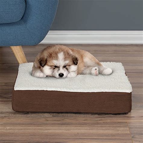 Orthopedic Dog Bed – 2-Layer Memory Foam Dog Bed with Machine Washable Sherpa Cover – 20x15 Dog ...