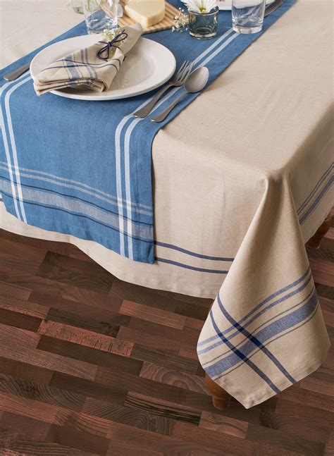 French Stripe Tablecloth / 100% cotton french stripe tablecloth ...