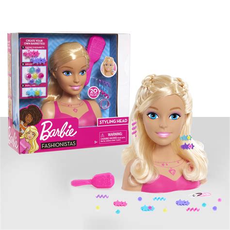 Barbie Fashionistas 8-Inch Styling Head, Blonde Hair, 20-pieces, Ages 3 + - Walmart.com ...