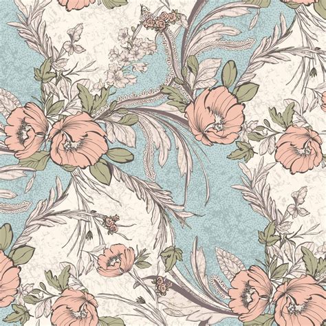 Mint Peach Large Floral Pattern Printed on Hi-Multi Chiffon Washed Fabric DIY Projects by the ...