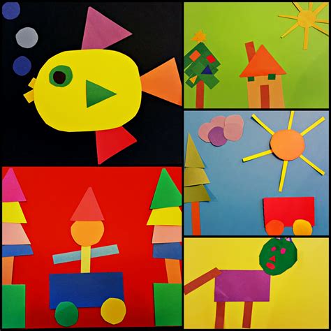 Art Project for Kids - Shape Art - Hands-On Teaching Ideas - Kindergarten Adventures