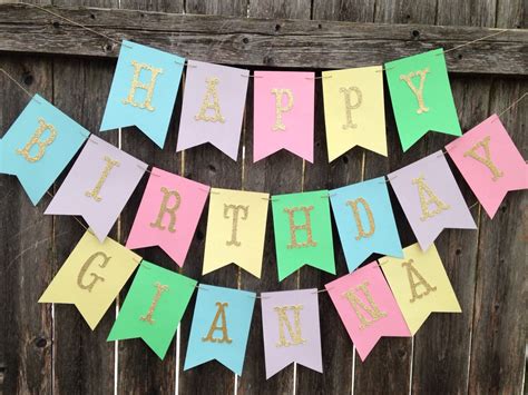 Happy Birthday banner. Happy Birthday banner personalized.