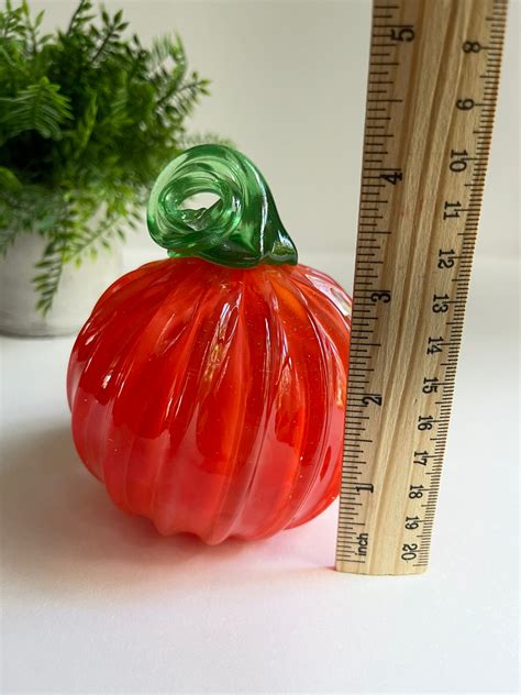 Vintage Hand Blown Pumpkin Art Glass Sculpture / Paper Weight - Etsy