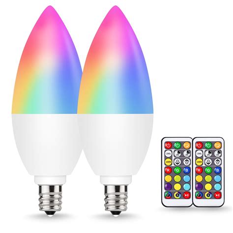 RGB Color Changing Light Bulbs with Remote, Dimmable 20 Watt Equivalent, 3W 200LM Tunable White ...