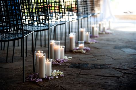 Pillar Candle-Lined Aisle Decor