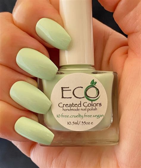 Mint Green Nail Polish Green Pastel Polish Nail Lacquer : | Etsy