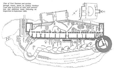 Plan of Fort Denison and section through tower, based on Sydney Harbour ...