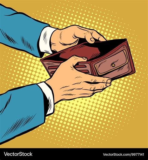 Empty wallet no money Royalty Free Vector Image