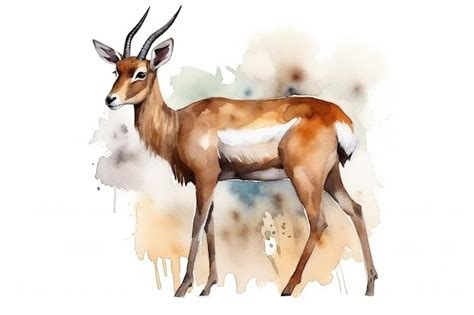 Premium AI Image | Watercolor antelope illustration on white background