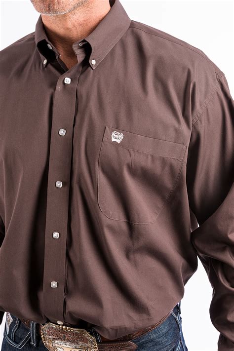 Cinch Jeans | Men's Solid Brown Button-Down Western Shirt