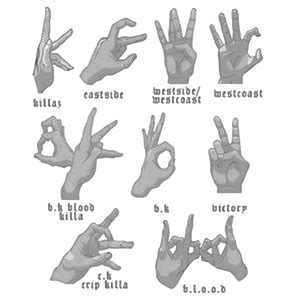 A gang signal is a visual or verbal way gang members identify their ...