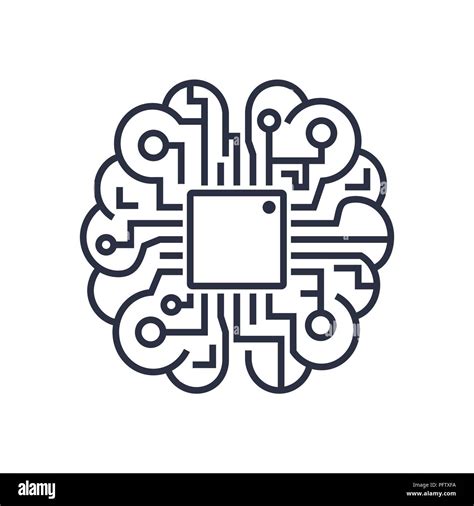 Artificial intelligence brain icon - vector AI technology concept ...