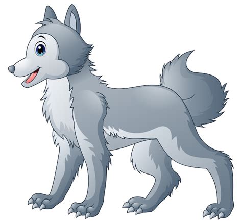 Premium Vector | Cute wolf cartoon