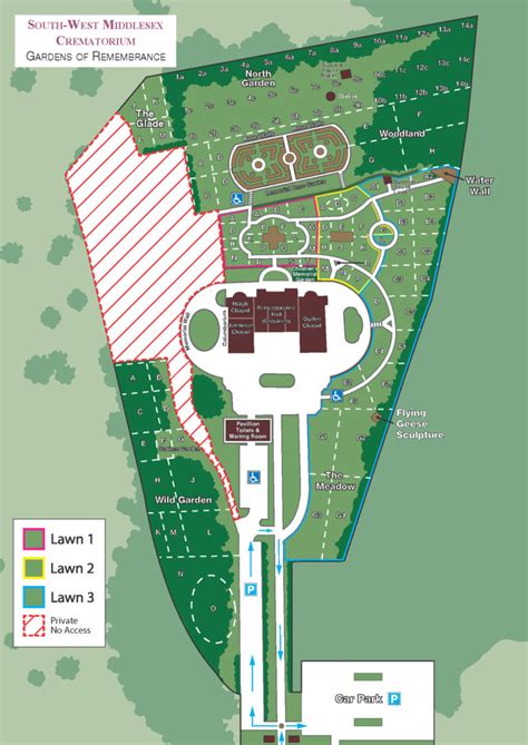 Map of the Grounds - South West Middlesex Crematorium