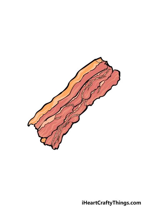 Bacon Drawing - How To Draw Bacon Step By Step