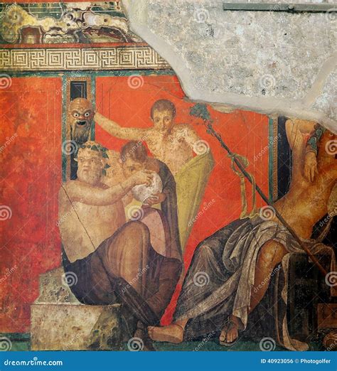 Frescoes in Pompeii Ruines, Naples, Italy Stock Photo - Image of mural, carving: 40923056