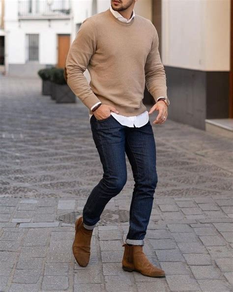 Outfit with chelsea boots | Mens business casual outfits, Winter outfits men, Sweater outfits men