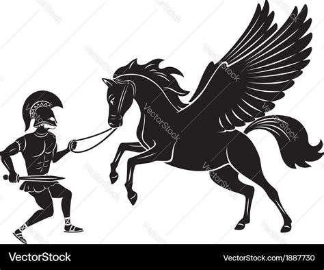 Hercules and pegasus Royalty Free Vector Image