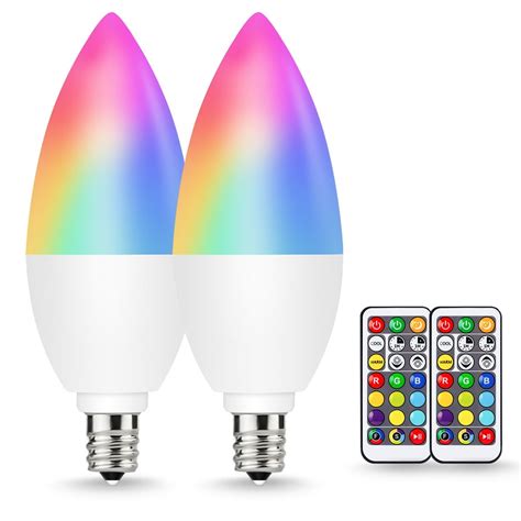 RGB Color Changing Light Bulbs with Remote, Dimmable 20 Watt Equivalent ...