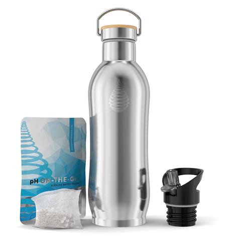 pH ACTIVE Insulated Water Bottle - Filtered Alkaline Water Bottle - Stainless Steel Water Bottle ...