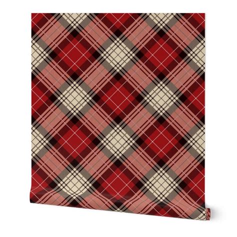 Red Plaid Wallpaper Tartan Red Plaid by Countrylifedesigns - Etsy