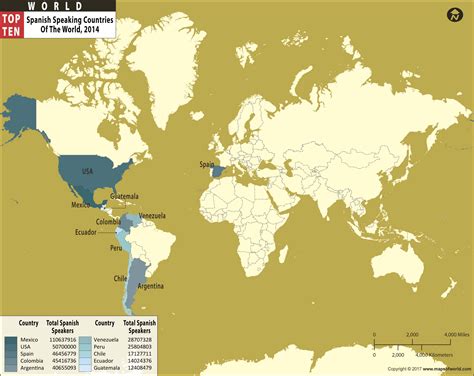 World Map Spanish Speaking Countries