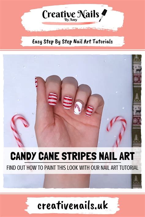 Candy Cane Stripes Nail Art Tutorial | Creative Nails