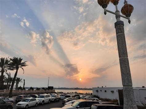 Jeddah, Saudi Arabia, March 2023 - Beautiful evening and colorful sunset at Jeddah, Corniche ...