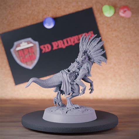 Dinosaur Velociraptor Miniature Monster Beast Dungeons and Dragons Mini RPG Tabletop Miniature ...