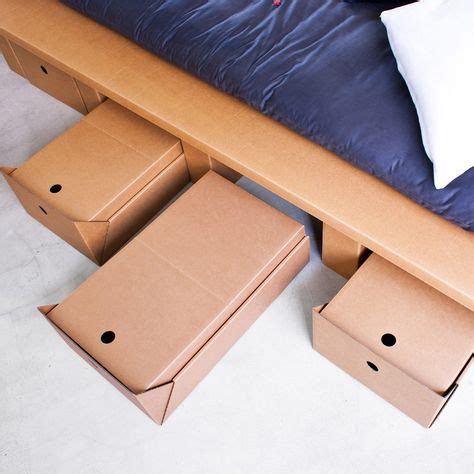 cardboard bed with drawers - STANGE DESIGN, Berlin | Cardboard furniture, Bed with drawers, Diy bed