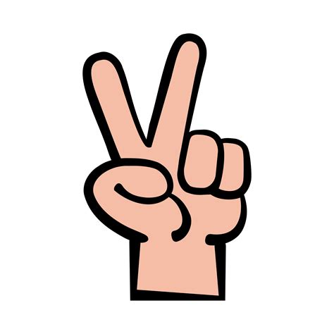 Hand peace sign cartoon vector illustration 554310 Vector Art at Vecteezy