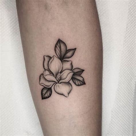 southern magnolia flower tattoo - babybearartdrawing