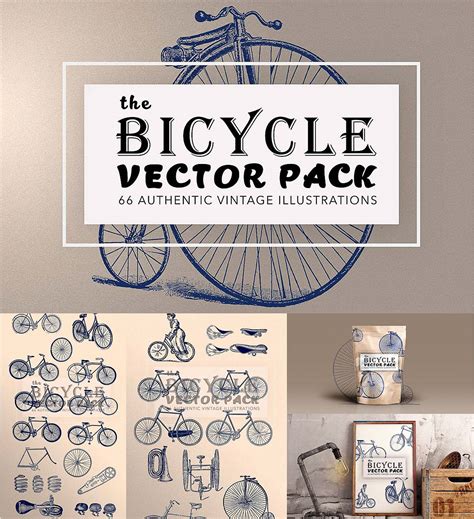 Vintage bicycle Illustration bundle | Free download