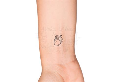 Acorn Outline Temporary Tattoo Nature Sleeve Filler Tree - Etsy