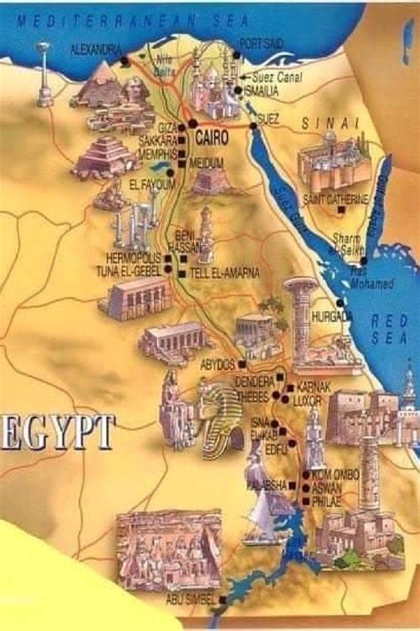 Map of Ancient Egyptian Temples and Landmarks