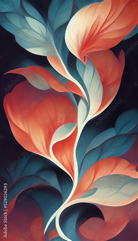 Abstract colorful orange and teal flower background Stock Illustration | Adobe Stock