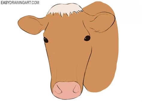 How to Draw a Cow Face - Easy Drawing Art