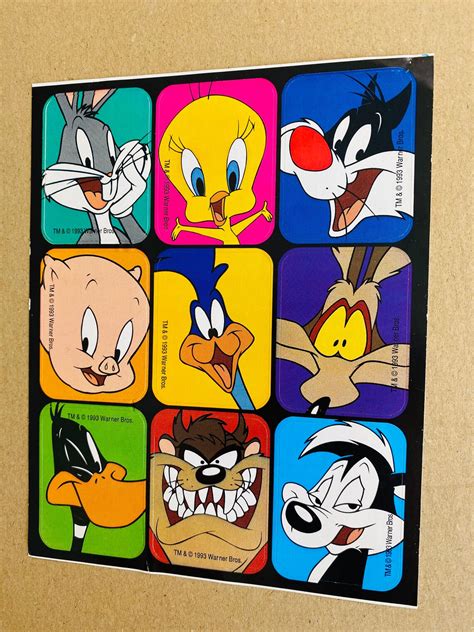 Vintage 1993 Looney Tunes stickers sheet | Etsy