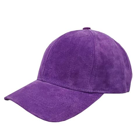 Purple Suede Leather Baseball Cap - Winner Caps MFG. Company