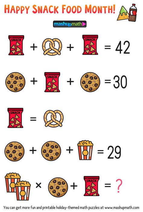 Free Math Brain Teaser Puzzles for Kids in Grades 1-6 to Celebrate ...