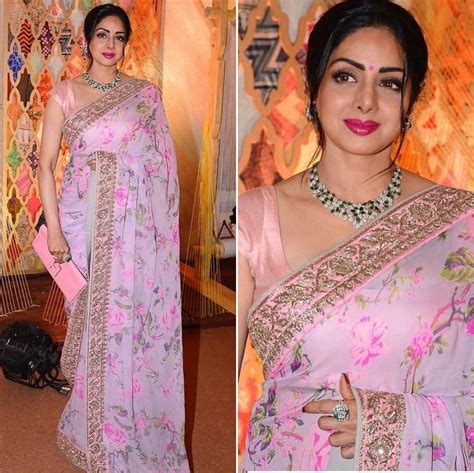 Sridevi kapoor wearing Floral printed designer saree by Mugdha art ...