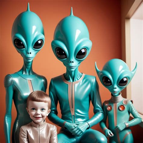 Mid-Century Modern Alien Family Portrait | Stable Diffusion 在线