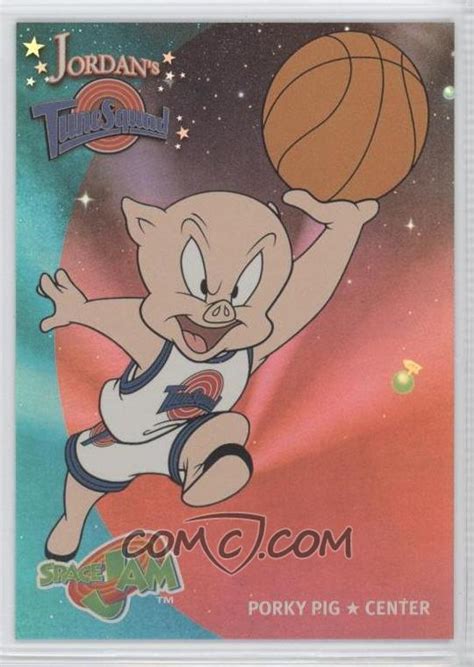 1996 Upper Deck Space Jam - Jordan's TuneSquad #T4 - Michael Jordan, Porky Pig