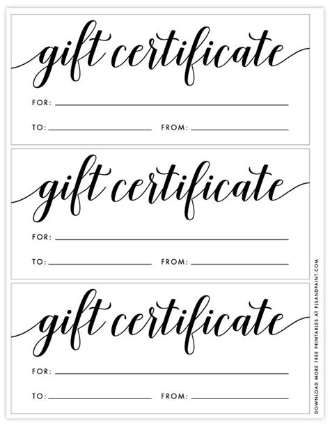 Printable Gift Certificates Template For Your Needs