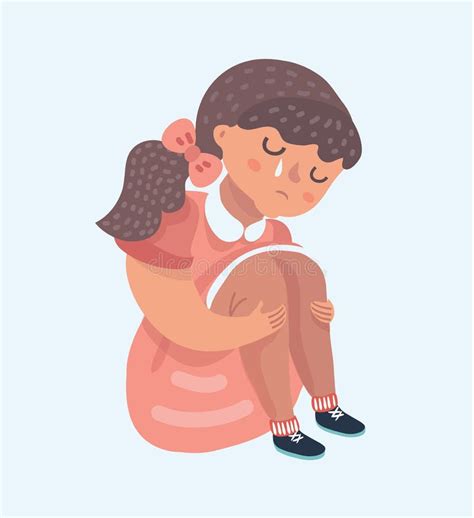 Sad Girl Cartoon Sitting Alone Stock Vector - Illustration of bruises, cartoon: 120851747