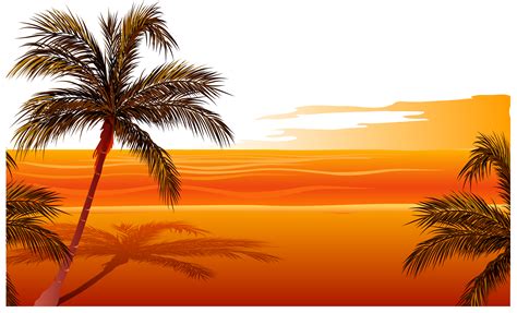 Beach Sunset Vector at GetDrawings | Free download