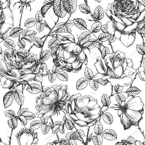 Black and White Vintage Flower Wallpapers - Top Free Black and White ...