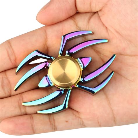 Colorful Metal Finger Spinner Toy Spider EDC Fidget Spinner Hand Spinner ADHD Relieve Anxiety ...