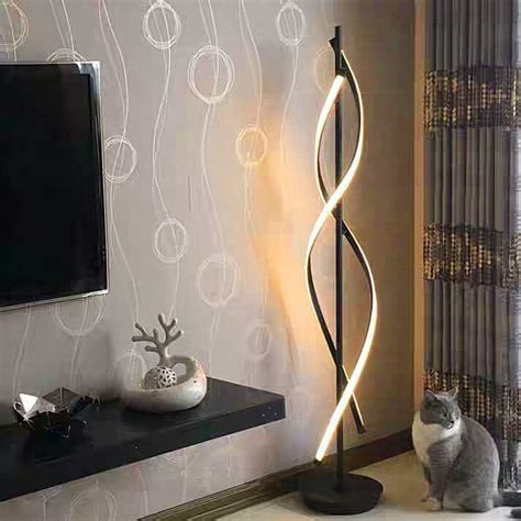 Dimmable Floor Lamp LED Warm-White - ELINKUME Spiral Standing Lamp 30W ...